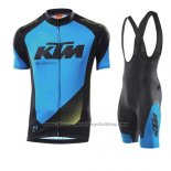 2015 Cycling Jersey Ktm Blue and Black Short Sleeve and Bib Short