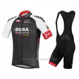 2016 Cycling Jersey Bora Black and Red Short Sleeve and Bib Short