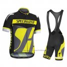 2016 Cycling Jersey Specialized Gray and Yellow Short Sleeve and Bib Short