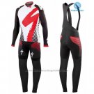 2016 Cycling Jersey Specialized Red and White Long Sleeve and Bib Tight