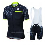 2016 Cycling Jersey Women Sportful Green and Black Short Sleeve and Bib Short
