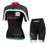 2016 Cycling Jersey Women Sportful Red and Black Short Sleeve and Bib Short