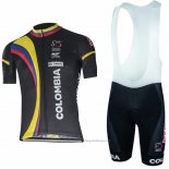 2017 Cycling Jersey Colombia Black Short Sleeve and Bib Short