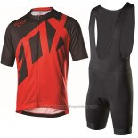 2017 Cycling Jersey Fox Livewire Black and Red Short Sleeve and Bib Short