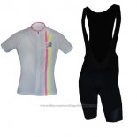 2017 Cycling Jersey Women Biemme White Short Sleeve and Bib Short