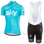 2017 Cycling Jersey Women Sky Sky Blue Short Sleeve and Bib Short