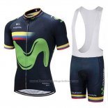 2018 Cycling Jersey Movistar Champion Colombia Short Sleeve and Bib Short