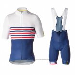 2019 Cycling Jersey Mavic White Blue Short Sleeve and Bib Short