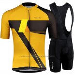 2019 Cycling Jersey Runchita Yellow Black Short Sleeve and Bib Short