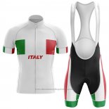 2020 Cycling Jersey Italy White Short Sleeve And Bib Short