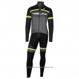2020 Cycling Jersey Nalini Black Gray Yellow Long Sleeve And Bib Tight