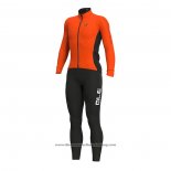 2021 Cycling Jersey ALE Orange Long Sleeve And Bib Tight QXF21-0040
