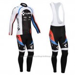 2013 Cycling Jersey Cube Black and White Long Sleeve and Bib Tight