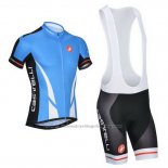 2014 Cycling Jersey Castelli Blue and Black Short Sleeve and Bib Short