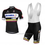 2014 Cycling Jersey Colombia Black Short Sleeve and Bib Short