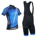 2014 Cycling Jersey Monton Black and Blue Short Sleeve and Bib Short