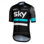 2016 Cycling Jersey Sky Black and Blue Short Sleeve and Bib Short