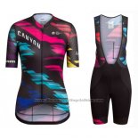 2016 Cycling Jersey Women Canyon Black and Red Short Sleeve and Bib Short
