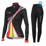 2016 Cycling Jersey Women Castelli Black Long Sleeve and Bib Tight