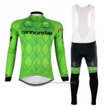 2017 Cycling Jersey Cannondale Green and Black Long Sleeve and Bib Tight