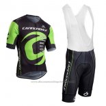 2017 Cycling Jersey Cannondale Green and Black Short Sleeve and Bib Short