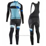 2017 Cycling Jersey Women Orbea Black and Blue Long Sleeve and Bib Tight