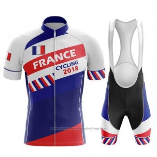 2018 Cycling Jersey Champion France Blue White Red Short Sleeve And Bib ...