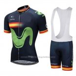 2018 Cycling Jersey Movistar Champion Spain Short Sleeve and Bib Short