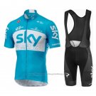 2018 Cycling Jersey Sky Blue White Short Sleeve and Bib Short