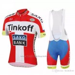 2018 Cycling Jersey Tinkoff Saxo Bank Red White Short Sleeve and Bib Short