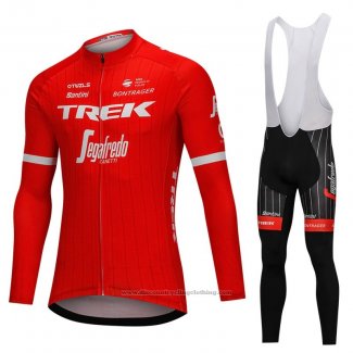 2018 Cycling Jersey Trek Segafredo Red Long Sleeve and Bib Tight