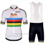 2018 Cycling Jersey UCI World Champion Leader Boels Dolmans White Short Sleeve and Bib Short