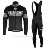 2019 Cycling Jersey Bianchi Milano Xd Black Gray Long Sleeve and Bib Tight