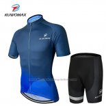 2019 Cycling Jersey Kuwomax Blue Short Sleeve and Bib Short