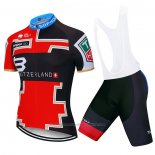 2020 Cycling Jersey Switzerland Red Black Blue Short Sleeve and Bib Short