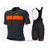 2021 Cycling Jersey ALE Light Blue Orange Short Sleeve And Bib Short