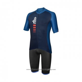 2021 Cycling Jersey RH+ Blue Short Sleeve And Bib Short QXF21-0071