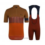 2021 Cycling Jersey Rapha Marron Orange Short Sleeve And Bib Short