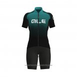 2021 Cycling Jersey Women ALE Green Short Sleeve And Bib Short