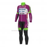 2022 Cycling Jersey Bardiani Csf Faizane Green Purple Long Sleeve and Bib Short