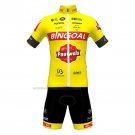 2022 Cycling Jersey Bingoal WB Yellow Short Sleeve and Bib Short