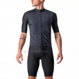 2022 Cycling Jersey Castelli Deep Gray Short Sleeve and Bib Short