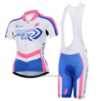 Cycling Jersey Women To The Fore White and Fuchsia Short Sleeve and Bib Short