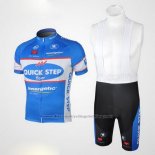 2010 Cycling Jersey Quick Step Floor Sky Blue Short Sleeve and Bib Short