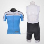 2011 Cycling Jersey Giordana White and Sky Blue Short Sleeve and Bib Short