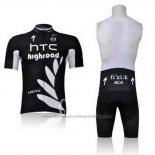 2011 Cycling Jersey HTC Highroad Black and White Short Sleeve and Bib Short