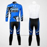 2012 Cycling Jersey Saxo Bank Blue and Black Long Sleeve and Bib Tight