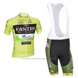 2013 Cycling Jersey Vini Fantini Green and Black Short Sleeve and Bib Short