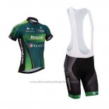 2014 Cycling Jersey Europcar Green Short Sleeve and Bib Short