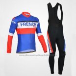 2014 Cycling Jersey Monton Champion Francese Long Sleeve and Bib Tight